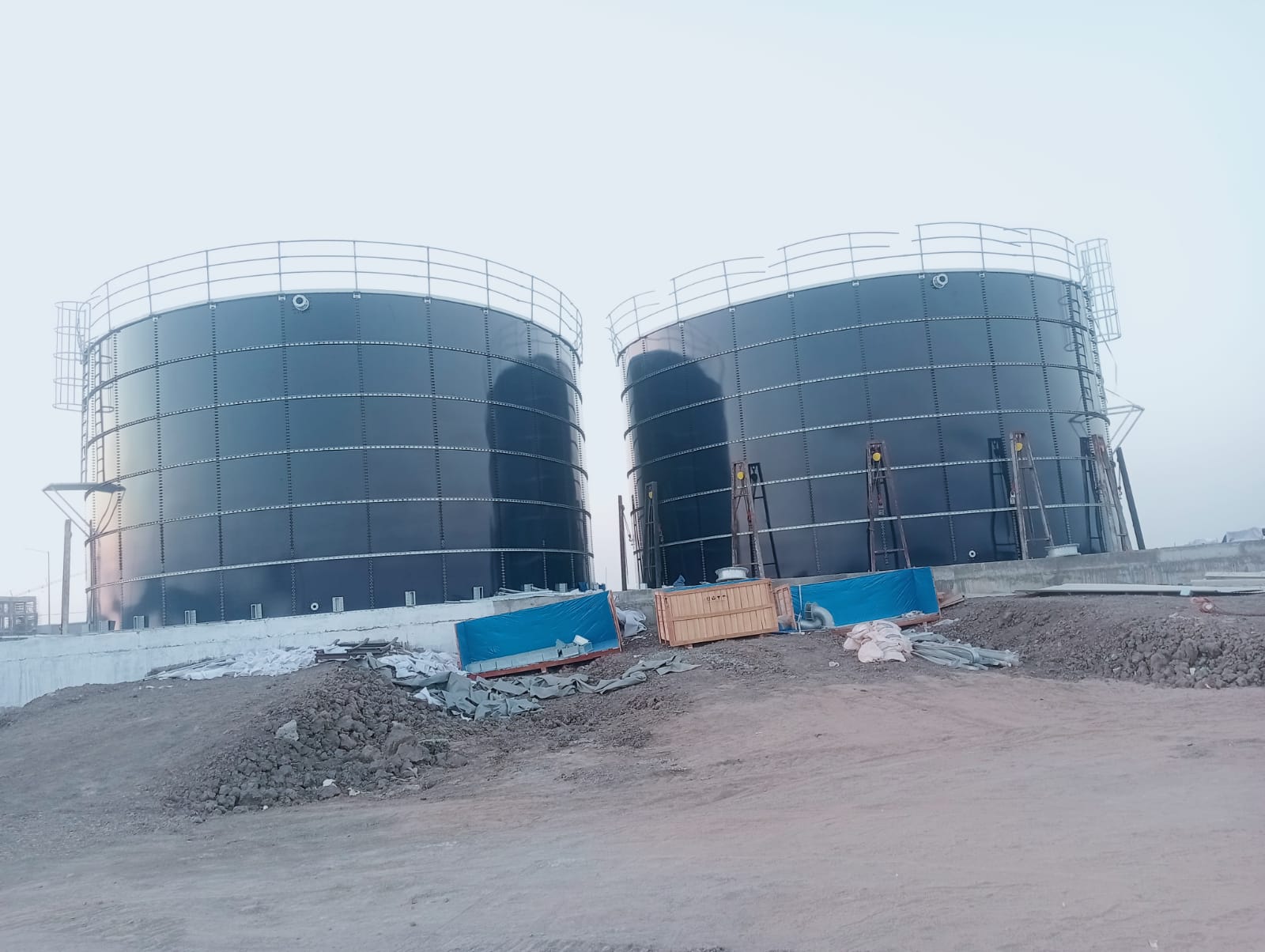 Glass fused to steel tank installation view 19