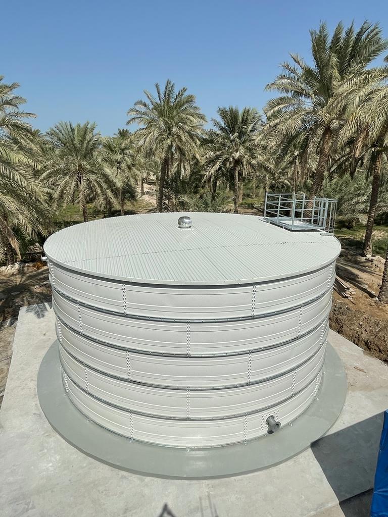 Zinc Aluminium Steel tank with roof and access platform